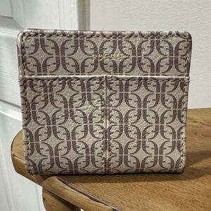 Fossil Beige & Brown Patterned Card Wallet